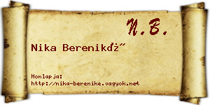 Nika Bereniké névjegykártya